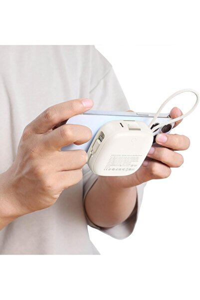 Veger Mini Power Bank 10000mAh - Wireless Apple Watch Charger with Built-in Cables, 20W PD/QC Fast C