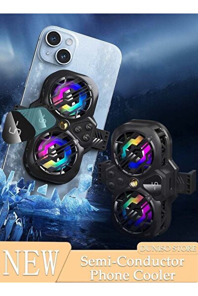 DOMEET مبرد هاتف مغناطيسي شبه موصل 2 في 1 مزود بإضاءة RGB ومشبك عالمي