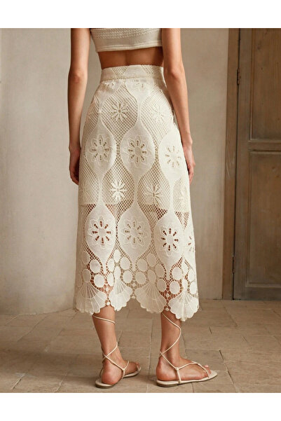 Sheya Shein Anewsta midi skirt, cream