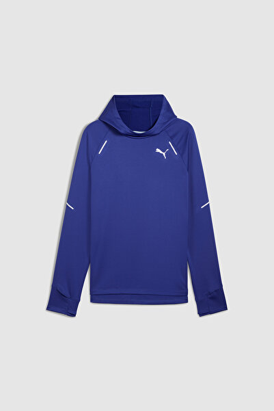 Puma Run Grid Fleece Hoodie Lapis Lazuli