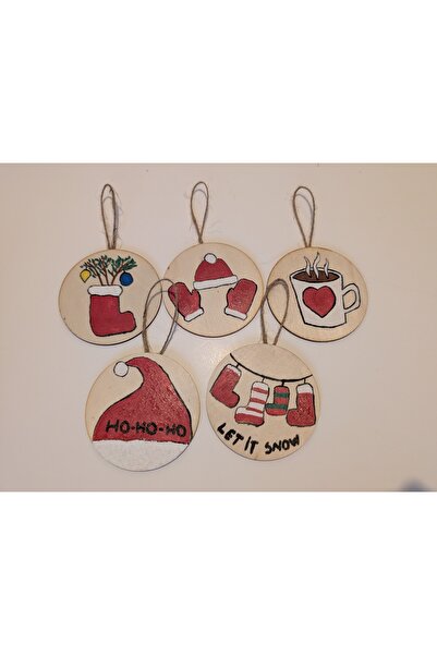 Handmade Minis Boutique Set of 5 handmade Christmas baubles, 8 cm
