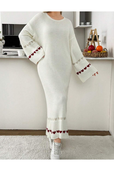 Sheya Shein Curve+ knitted dress, cream