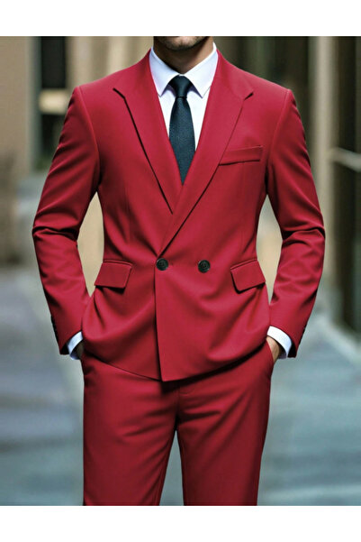 Sheya Shein suit, cherry red