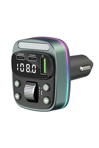 SKYDDAR INNOVATION Modulator FM auto Bluetooth 5.4, 2x PD 35W, player muzical USB, reglare bas, afișaj LED, negru