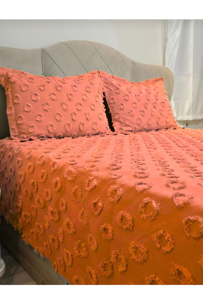 diabella New Year Special Colorful Pompom Patterned 3-Piece Double Bedspread