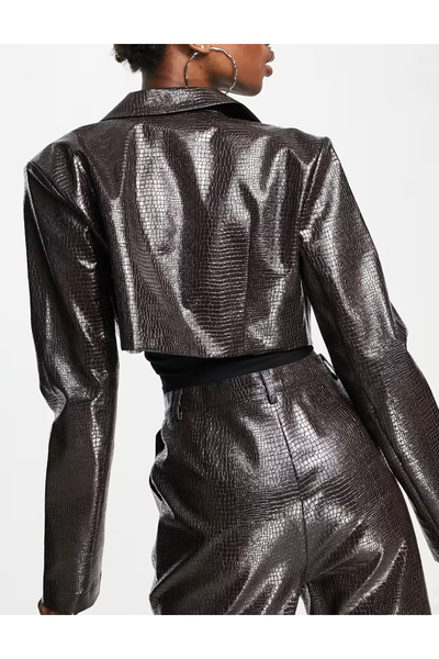 collusion Collusion faux leather jacket, brown