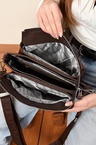 Just Polo Long Strap 5 Compartment Special Series Women's Crossbody Messenger Shoulder Bag