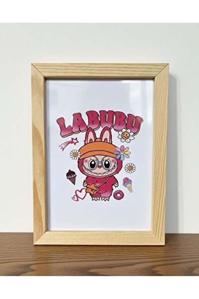 mibales Labubu Frame Children's Room Decorative Wooden A5 Size