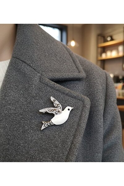 Daily Bazaar Beyaz Kuş Broş