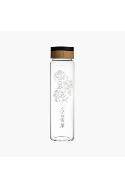 briiton Floral Print Glass Water Bottle - 1 L