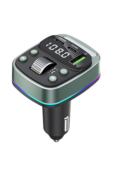 SKYDDAR INNOVATION Modulator FM auto Bluetooth 5.4, 2x PD 35W, player muzical USB, reglare bas, afișaj LED, negru