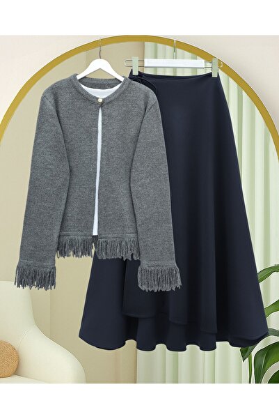 HİJABAYA Однобортний кардиган з капюшоном з м'якої трикотажної тканини