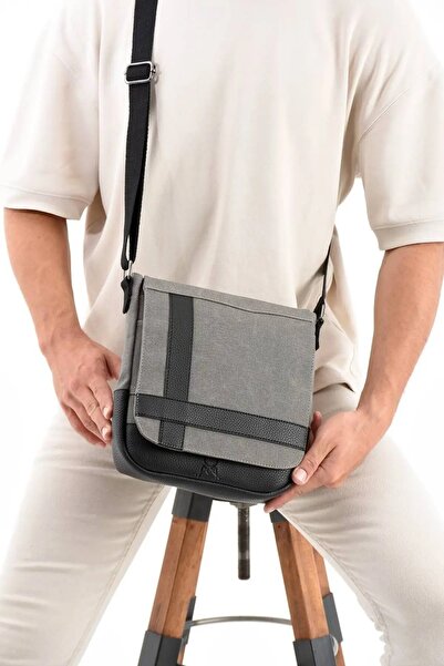 Suat Saraç Mega Polo Canvas Fabric Messenger Bag Crossbody Bag