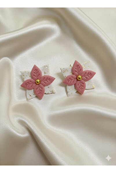 Lu Atelier فلور روز – أقراط مصنوعة يدويًا من الطين البوليمري على شكل زهرة |  ...