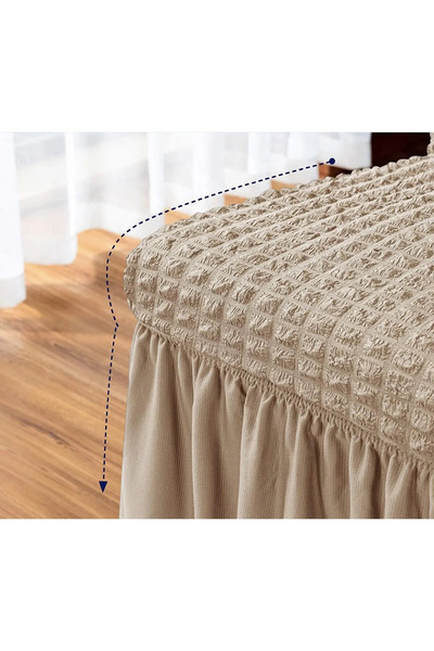 EJMEL Chair Cover with Pleated Skirt, Chair Cover, 6 Pieces, Stain-Resistant, Elastic and Flexible