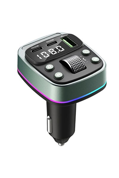 SKYDDAR INNOVATION Modulator FM auto Bluetooth 5.4, 2x PD 35W, player muzical USB, reglare bas, afișaj LED, negru