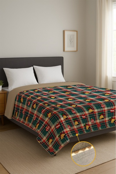 AYS DEKOR بطانية حرارية حديثة مزدوجة منقوشة مقاس 190×220 سم