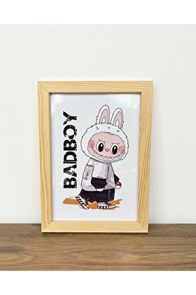 mibales Labubu Frame Children's Room Decorative Wooden A5 Size