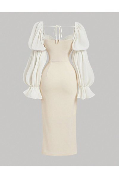 Sheya Shein Curve+ midi dress, cream