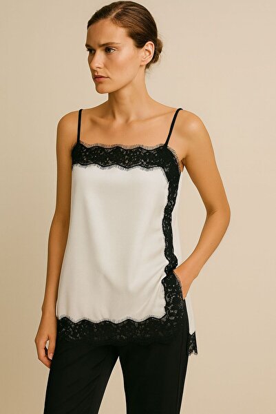 DEEP BEACH Μπλούζα με λουράκια με δαντέλα άνοιγμα