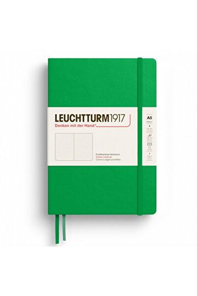 Leuchtturm1917 Caiet A5 cu copertă cartonată punctată, verde primăvară, cu st...