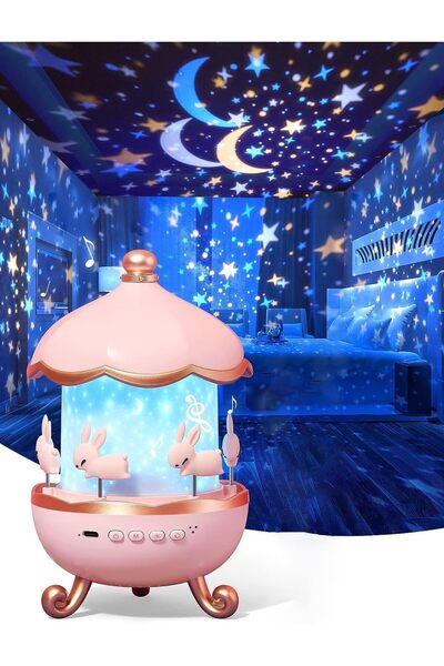 Generic Star Projector Night Light for Kids, 72 Modes, Baby Sound Machine, Pink Unicorn