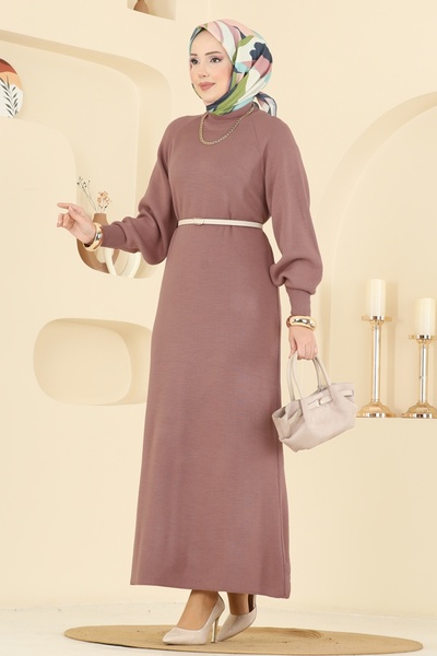 ModaMerve Balon Kol Detaylı Elbise 2764AYD574-MS Gül Kurusu