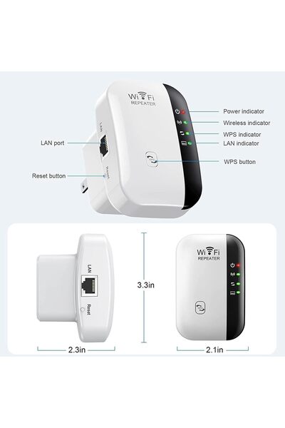 Jenuos ® WiFi Range Extender with Ethernet Cable, 150m Coverage, 300 Mbps Speed, Dual Mode