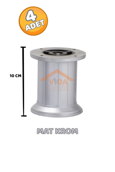Elvin VİDA HANE PLASTİK DOLAP MASA BAZA AYAĞI 8 CM MAT KROM