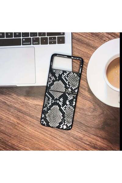 Generic Z flip 6 case High-Quality Snake Skin Patterned Synthetic Leather case
