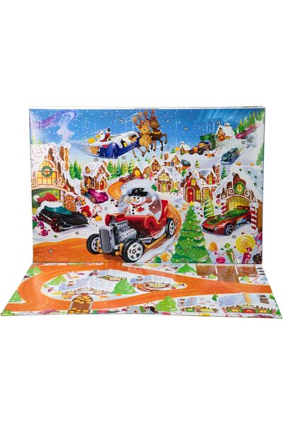 HOT WHEELS Advent Calendar and Cars Playset JCB47 (Ages 3+)