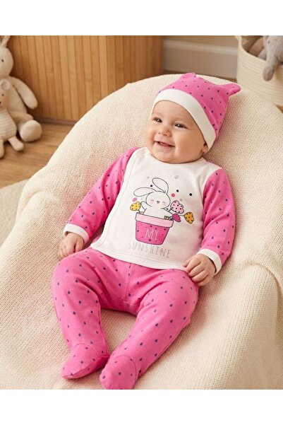 Baby-Kid Store أزرق بلون الكوبالت فتاة الأرنب، طقم مكون من 3 قطع مع قفازات ذا...