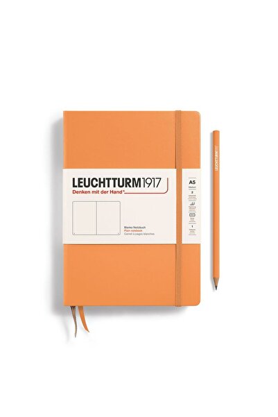 Leuchtturm1917 Caiet A5 cu copertă cartonată simplă, culoare piersică, cu suport pentru bile