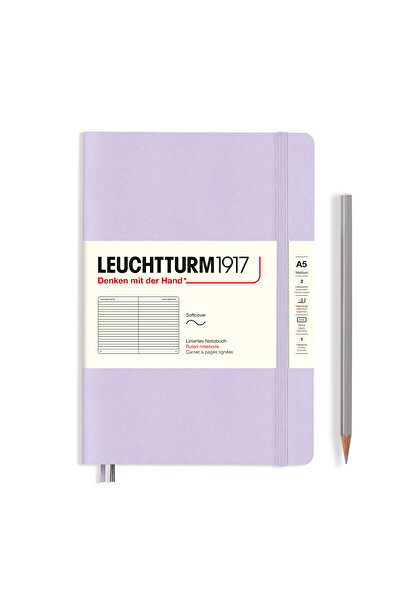 Leuchtturm1917 Caiet A5 cu copertă moale, liliac, cu bilețel