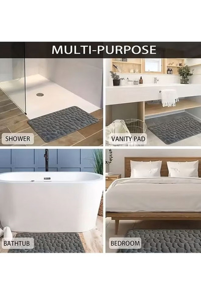 Generic Bathroom Rug Quick Dry Mats Bathroom Rugs Rubber Backing Machine Washable Shower Floor Rugs（40*60cm）