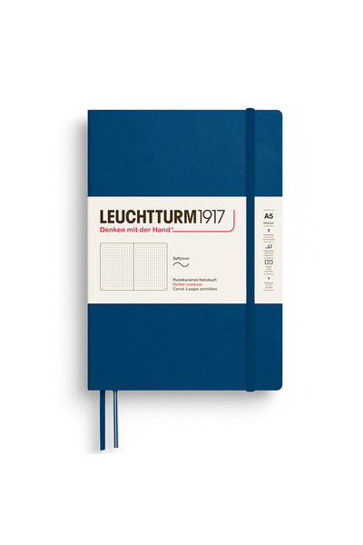 Leuchtturm1917 Caiet A5 cu copertă moale și puncte, indigo, cu bile de iluminat