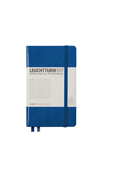 Leuchtturm1917 Caiet A6 cu copertă cartonată, albastru regal, cu suport pentru bile