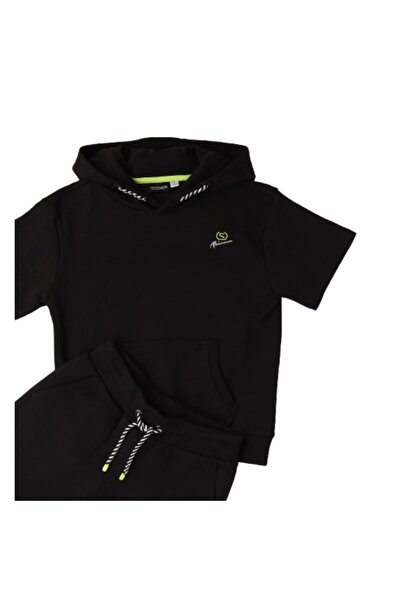 Sarabanda - Hoodie and Shorts Set for Boys, 0.8646, Black, 152-164 cm