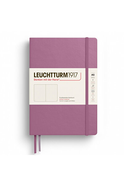 Leuchtturm1917 Caiet A5 cu copertă cartonată punctată, roz prăfuit, cu struct...