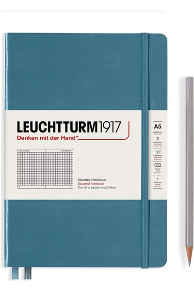Leuchtturm1917 A5 Notebook Arithmetic Hardcover Stone Blue Leuchtturm