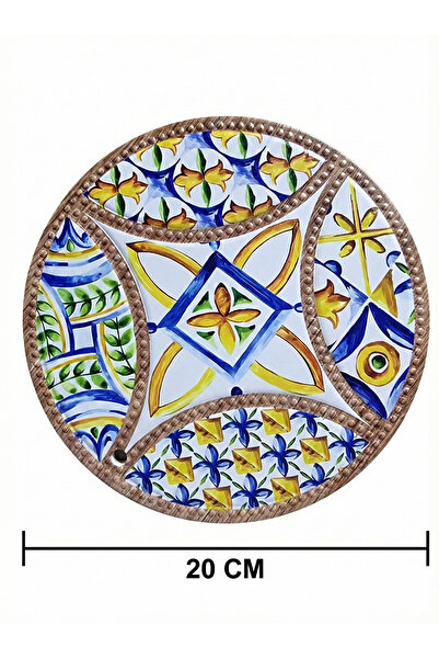 Generic Round Ceramic Stand with Cork Base, 20 cm