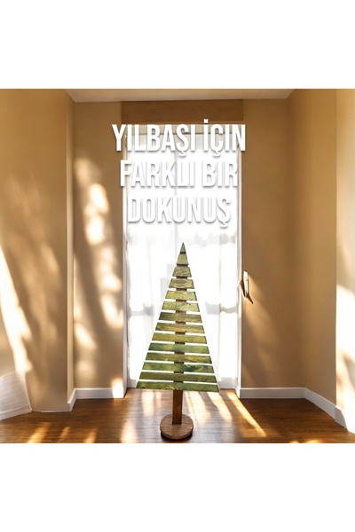 Ahşap 120 cm yılbaşı ağacı / süslemelik ağaç / dekorasyon aksesua hediyelik ağaç