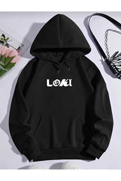 Hunors Sportswear & Company سويت شيرت لوكي مطبوع موديل يونيسكس من القطن بغطاء...