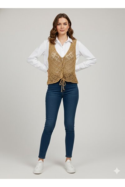 MOVA MODA Krem örme süveter