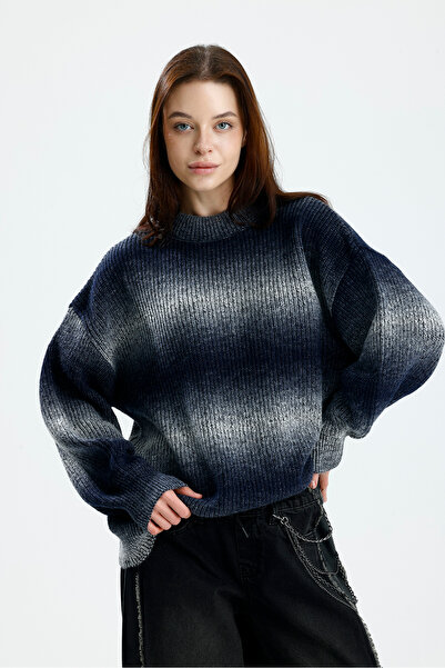 Figo Geçişli Bisiklet Yaka Kadın Kazak