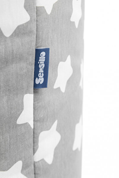 Sensillo Foldable cotton basket with reinforced double walls, two sides and handles for toys or children's clothes