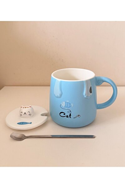 suprizegift Passion Cute Cat Mug with Spoon