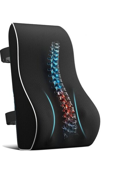 MIXSNOW وسادة مسند الظهر من إسفنج الذاكرة لدعم أسفل الظهر لكرسي المكتب تعمل على تحسين الوضعية، وغطاء شبكي قابل للتنفس