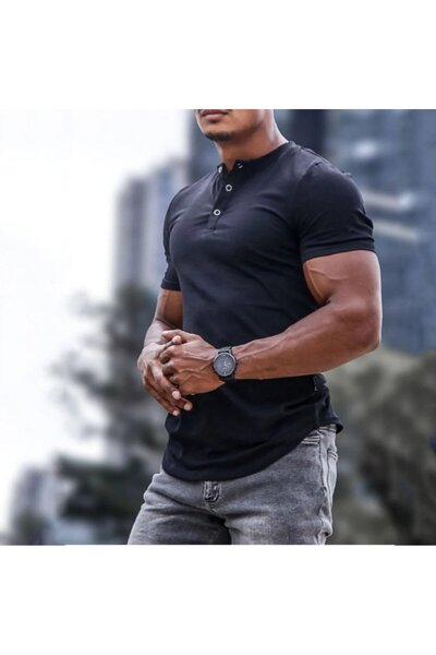 Wear Up Women's Short Sleeve Judge Collar Button Front Viscose T-Shirt