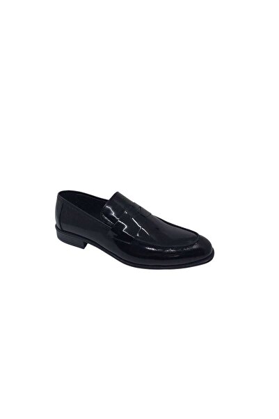 Zerhan 661 Men's Black Loafer Patent Leather Genuine Leather Ready Sole Large Size Shoes 45 46 47 48